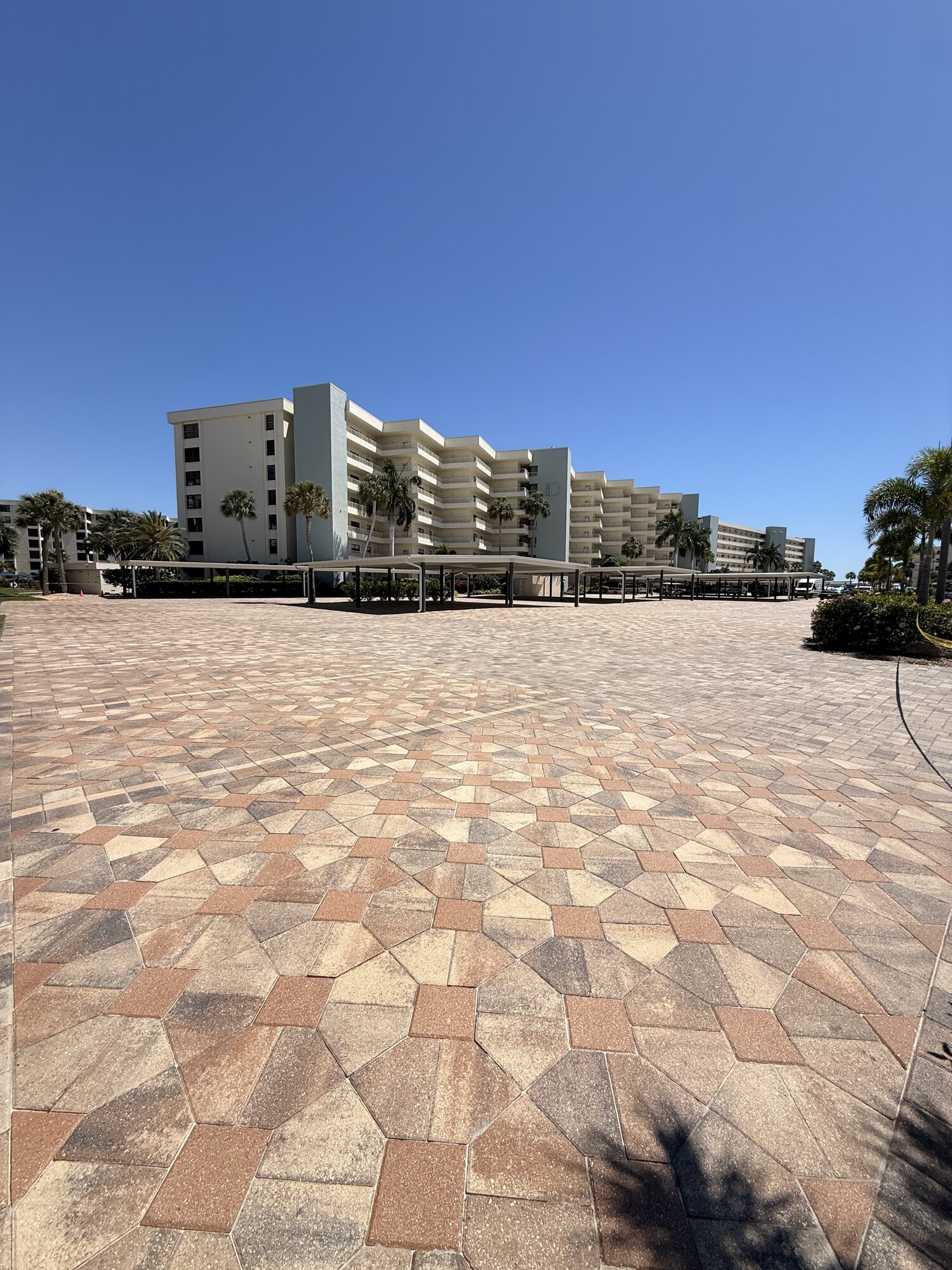 Commercial paver driveway at a Sarasota condominium community