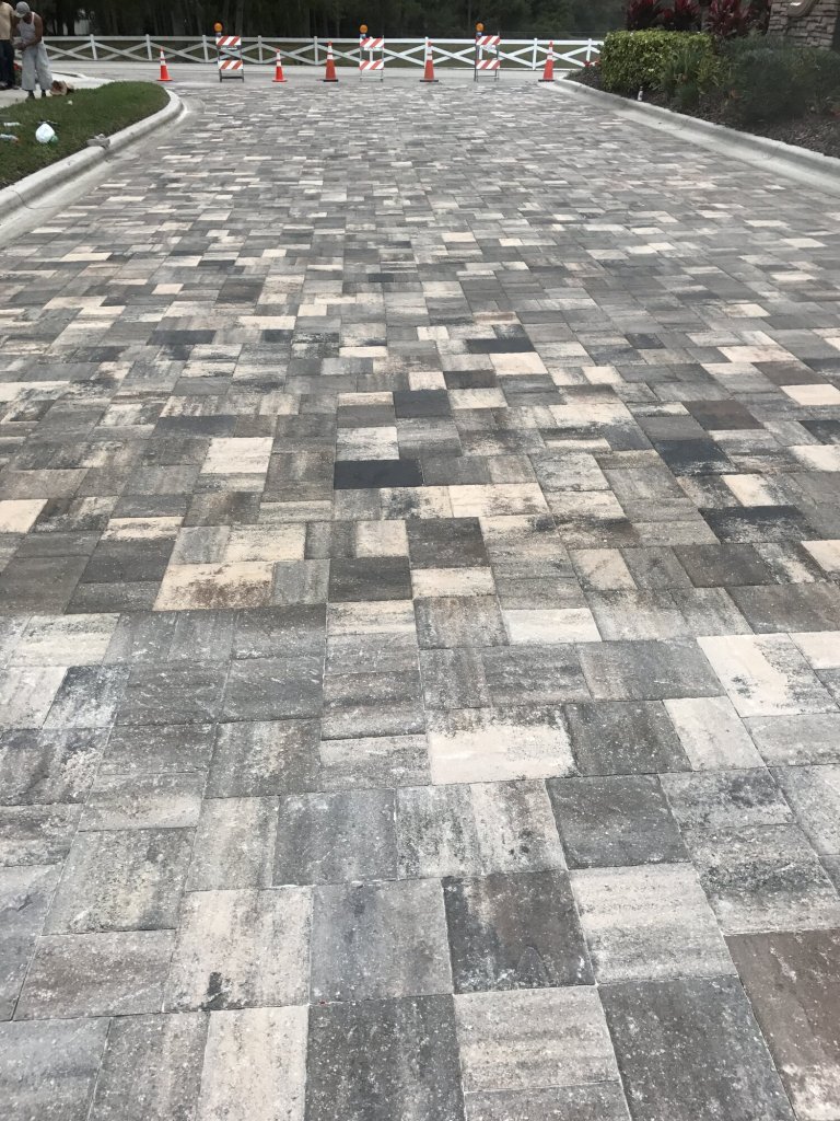 Paver clean & seal in progress - Paver Design Center, Sarasota FL