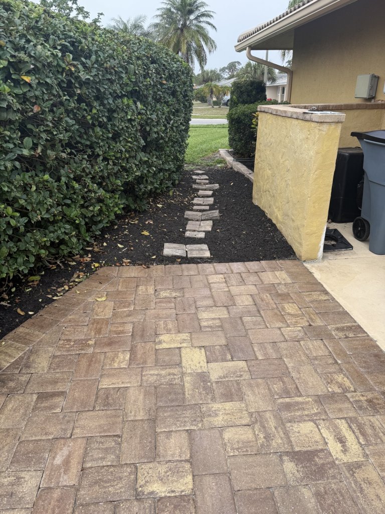 Paver patio and side walkway - Paver Design Center, Sarasota FL